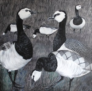 Based on the perceptions of a scientist studying goose behaviour.